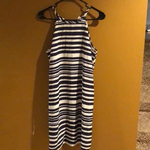 Blue and white dress